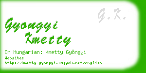 gyongyi kmetty business card