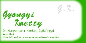 gyongyi kmetty business card